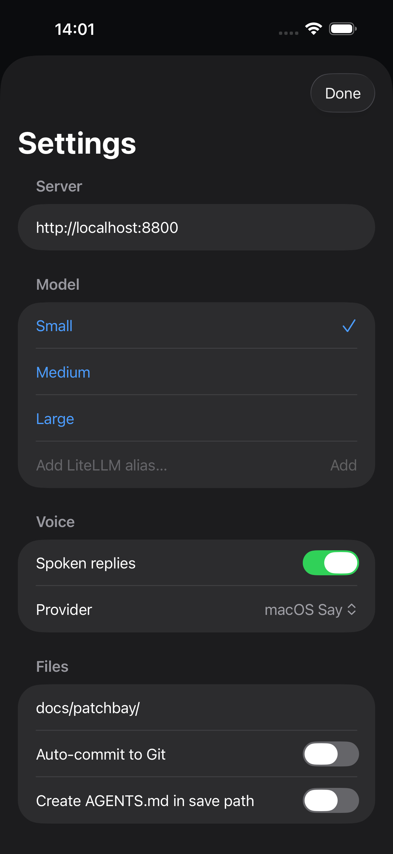 Settings